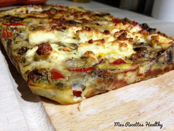 recette-quiche sans pâte-healthy-quiche-feta-legume-fromage