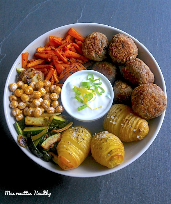 recette healthy - Buddha bowl carnivore aux boulettes de boeuf