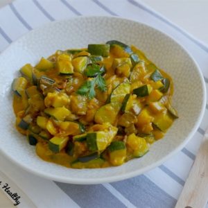 Curry d'aubergine et courgette