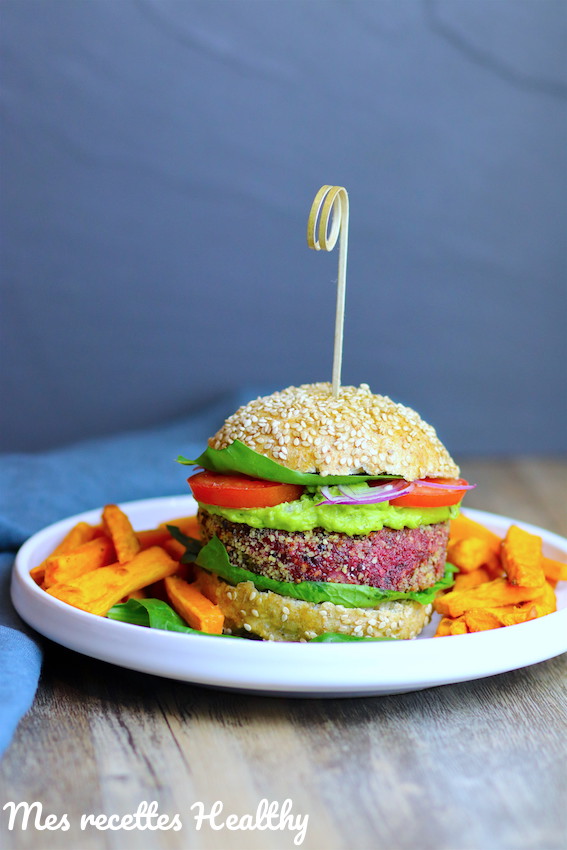 recette healthy - Burger végétarien et son steak de betterave