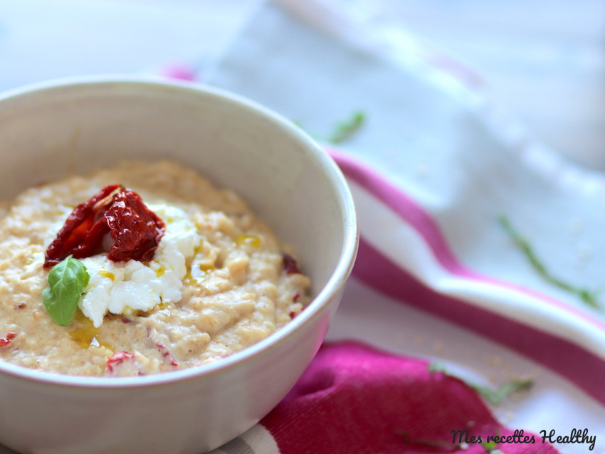 recette healthy - Porridge salé au chèvre frais