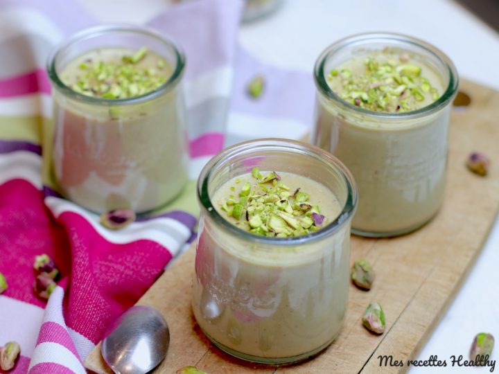 recette-creme dessert-yaourt à la pistache-sans yaourtière-vegan-sans lait-sans lactose-sans cuisson