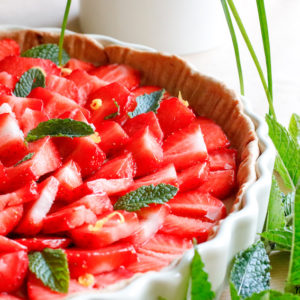 recette-tarte aux fraises-healthy-pâte sablée-fruit-fruits-creme pâtissière-sans lait-sans beurre-léger-facile