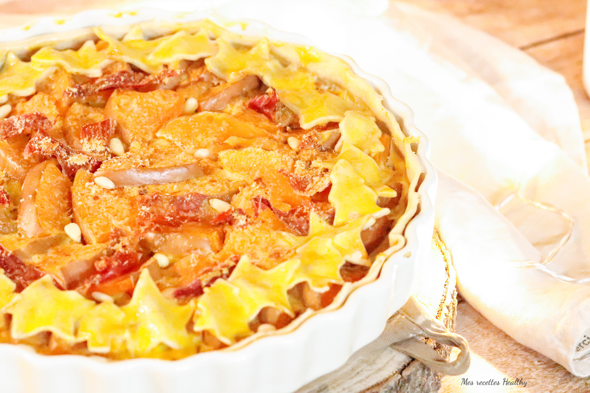 recette-quiche-tarte-healthy-tarte potiron poireau-jambon-charcuterie-fondu de poireau-