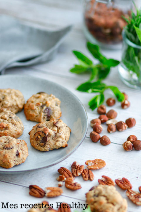 recette healthy-biscuit-cookie-sans gluten-pois chiche-banane-beurre cacahuète-noisette-pecan-noix