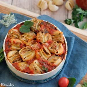 recette healthy-conchiglioni-lumaconi-herbe-origan-anchois-tomate-parmesan-fromage