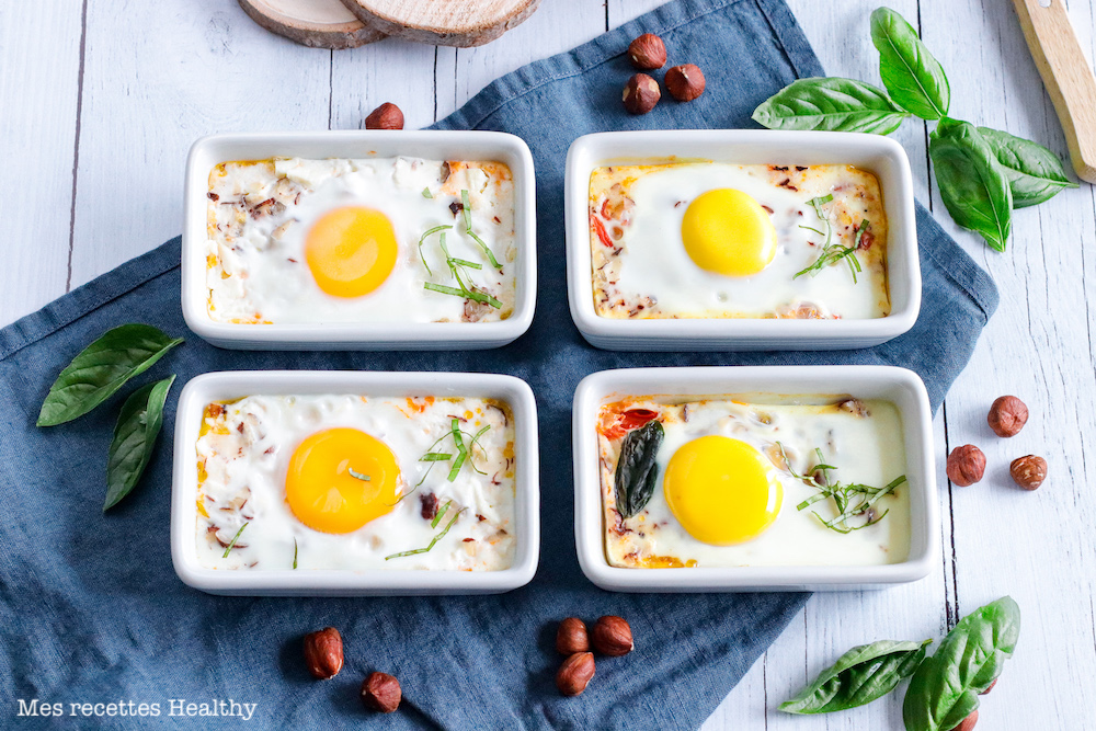 oeuf cocotte-recette healthy-omnicuiseur-feta-tomate