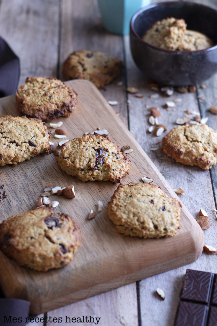 recette healthy-cookie à l'avoine-chocolat-noisette-biscuit