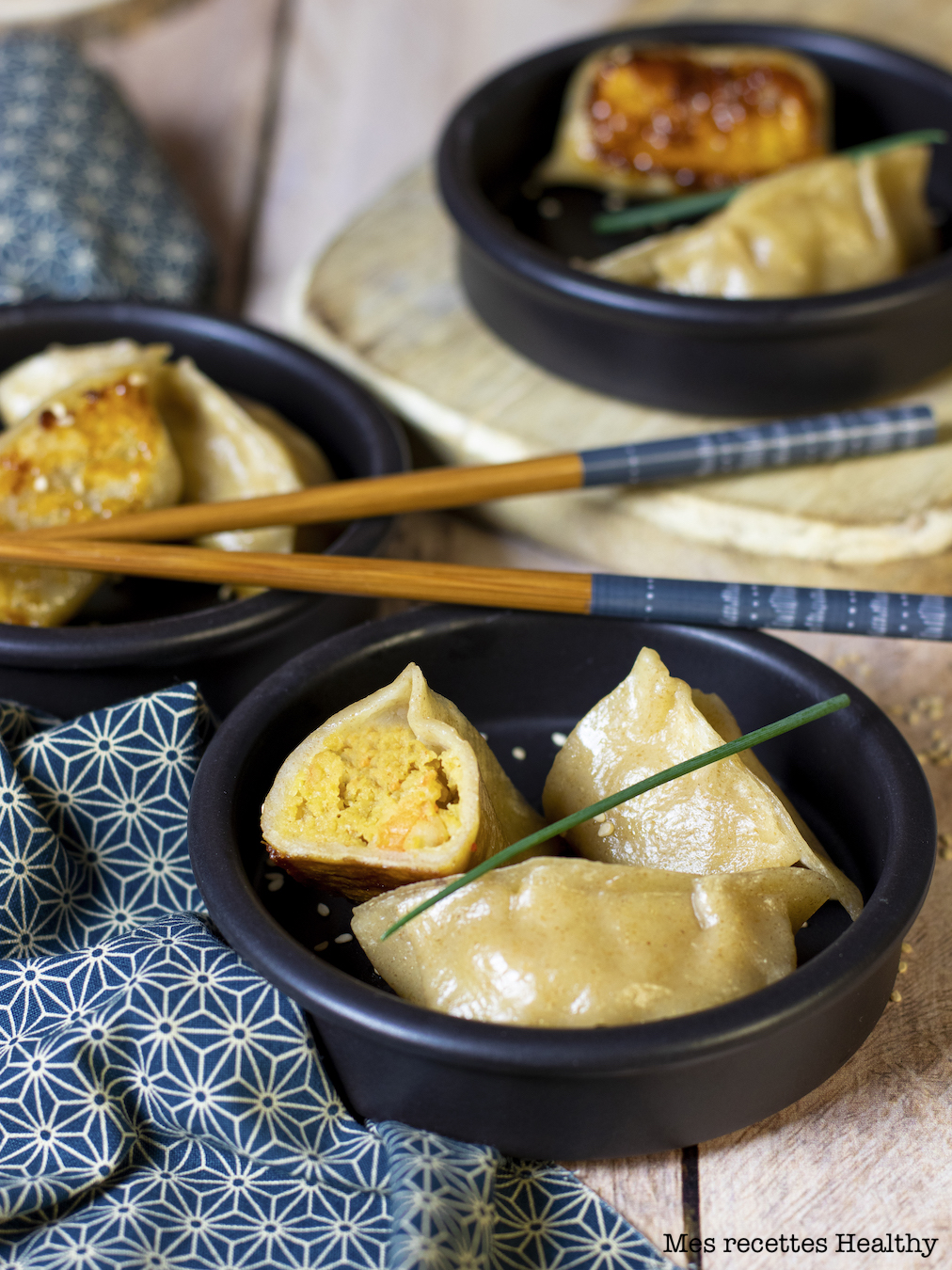 recette healthy-ravioli chinois-indien-fait maison-crevette-epice-coco