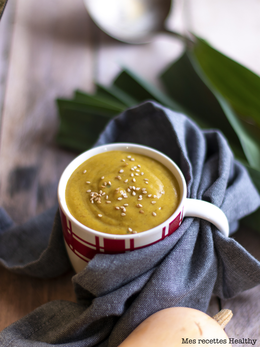 recette Healthy-soupe de légumes-poireau-butternut-ricotta