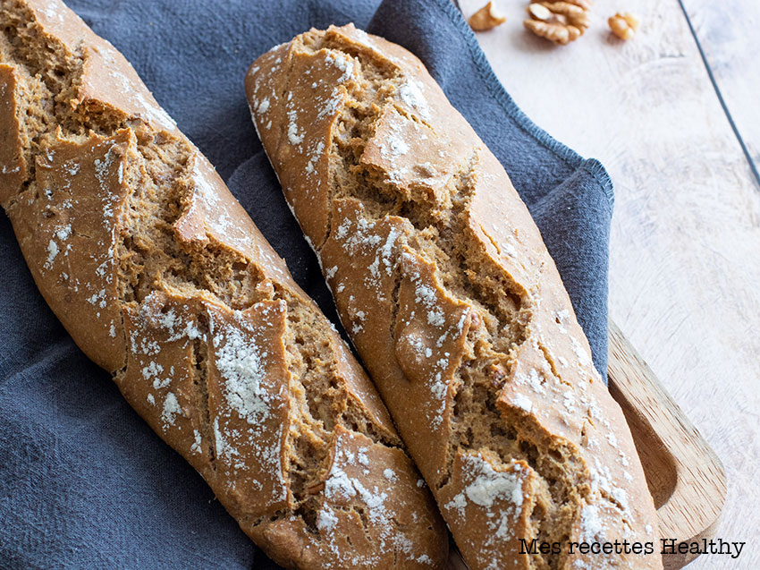recette healthy-baguette pain-sesame-noix-fait maison-Baguette de pain au sésame et aux noix