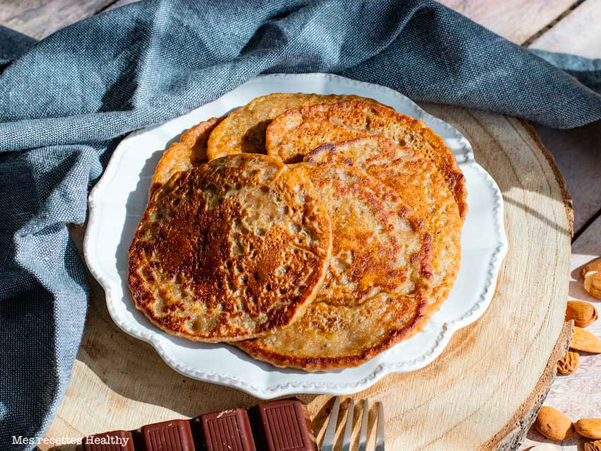 recette healthy-pancake sans oeuf-graine de chia-Pancake à la banane sans oeufs facile et rapide 