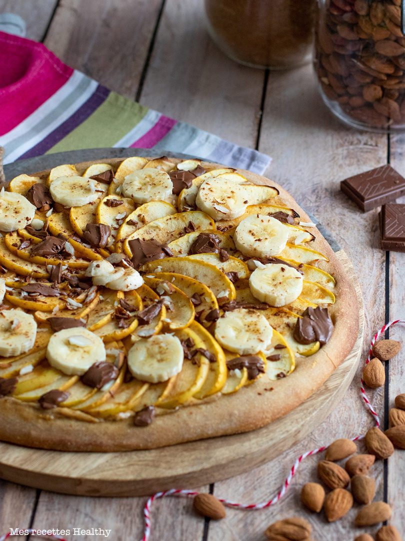 Pizza Sucrée Pomme Banane Et Chocolat-Recette Gourmande