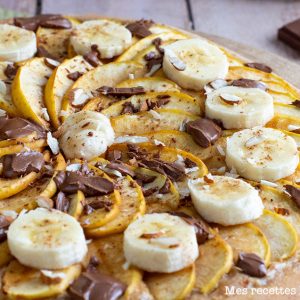 recette healthy-pizza sucres-pomme-banane-amande-chocolat