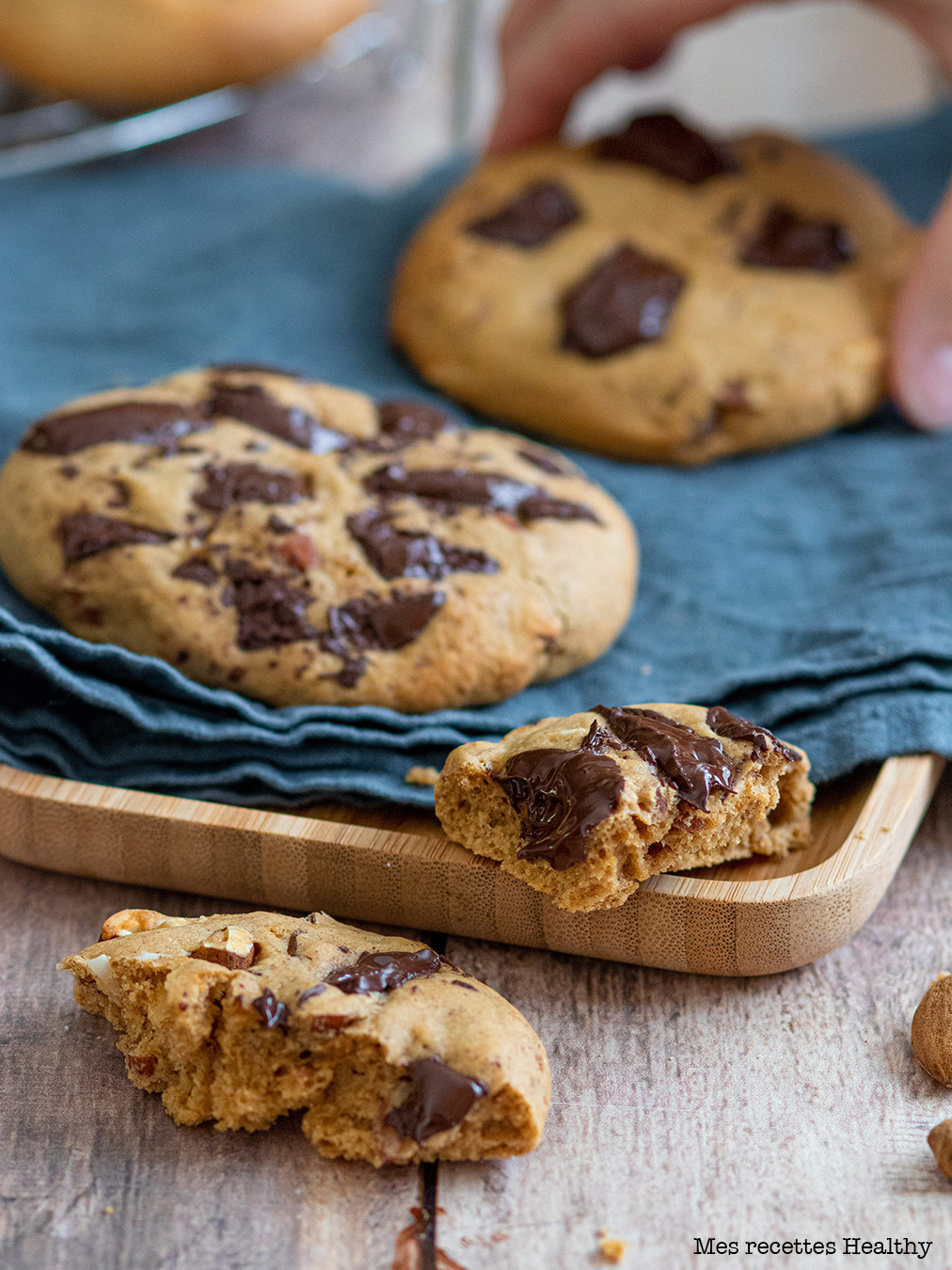 recette healthy-cookie aux noisettes-amande-chocolat-biscuit
