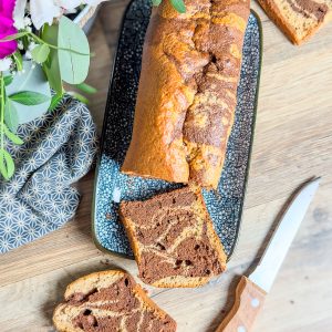 recette healthy-Cake marbré savane