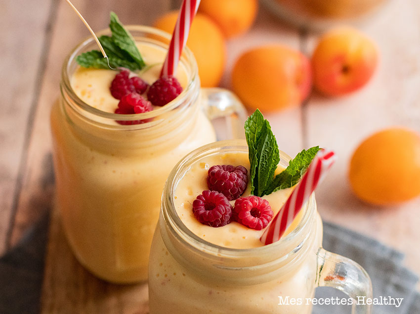 recette healthy-milkshake mangue Abricot-smoothie-fruit-glace
