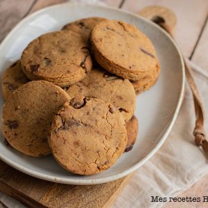 recette healthy-sable au beurre de cacahuète-peanut butter-chocolat-cookie-biscuit-