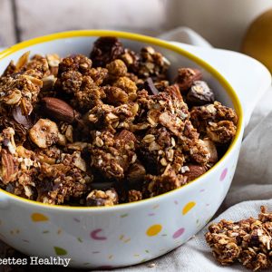 recette healthy-granola croustillant-fruit sec-coco-chocolat-epice