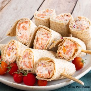 recette healthy-roulé au saumon-yaourt-tomate séchée-ciboulette-Wrap roulé au saumon et tomate confite