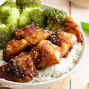 recette healthy-poulet-soja-sesame-riz-brocolis-poulet laque