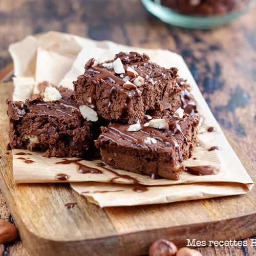 recette healthy-brownie sans gluten-fondant-chocolat-lentille - Brownie fondant sans gluten aux noisettes