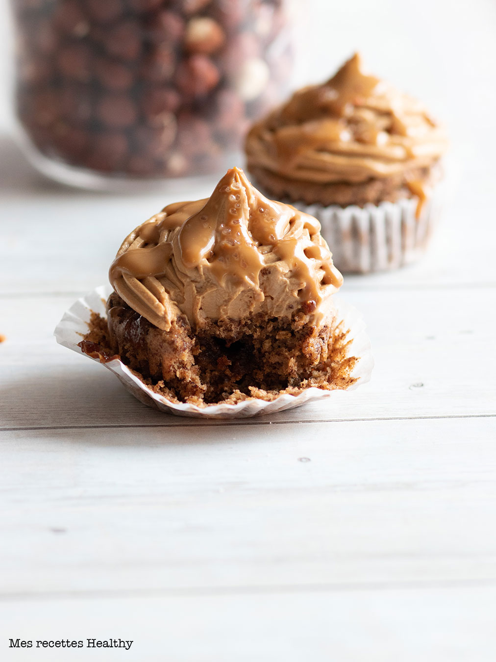 recette healthy-cupcake au chocolat-cafe-coeur caramel