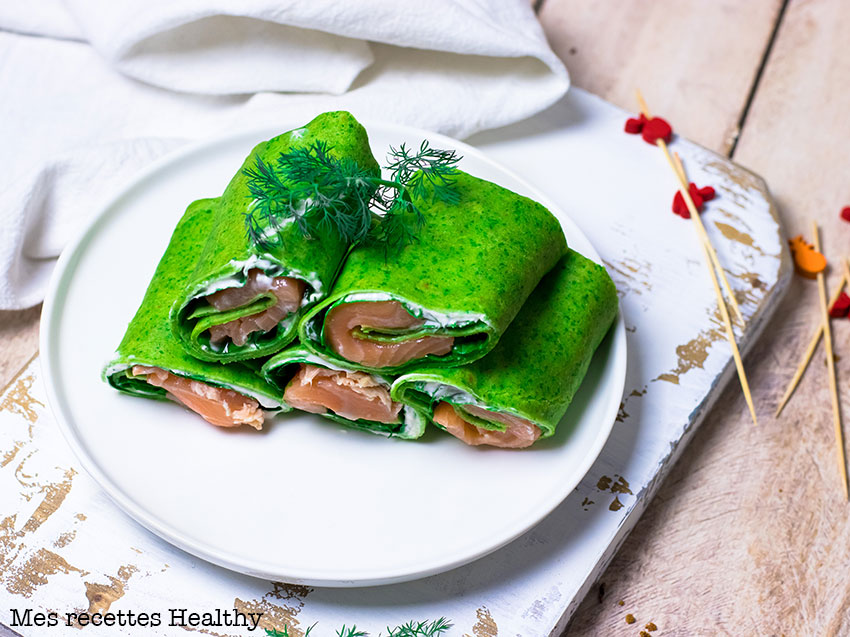 recette healthy-crêpe épinard-saumon-yaourt-fromage-aneth