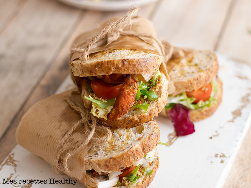 recette healthy-sandwich-fromage-poulet-epice