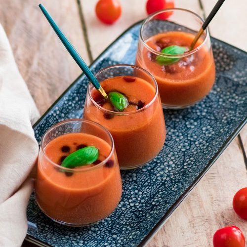 recette healthy - Soupe froide à la tomate et au vinaigre balsamique