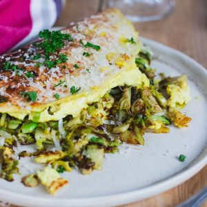 recette healthy - Wrap omelette aux choux et fromage