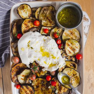 recette healthy - aubergine grillée et huile d'olive