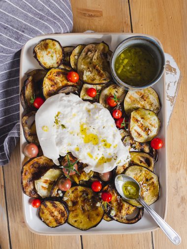 recette healthy - aubergine grillée et huile d'olive
