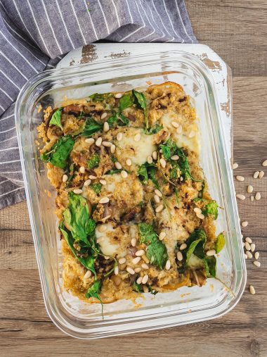 recette healthy - Gratin de quinoa et épinard à la mozzarella