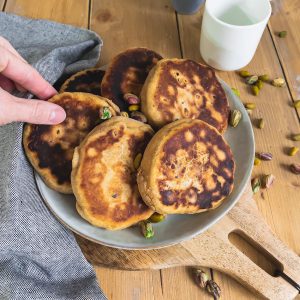 recette healthy - Pancake aux pistaches et amandes caramelisées