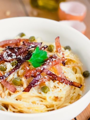 Spaghetti à l’ail et au bacon