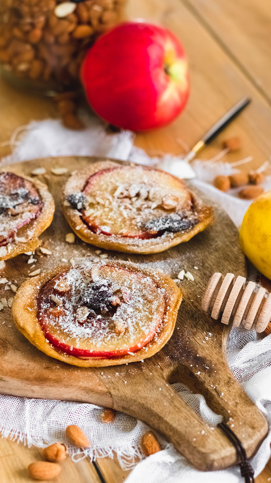 recette healthy - Mini tarte tatin pomme miel aux pépites de chocolat rapide