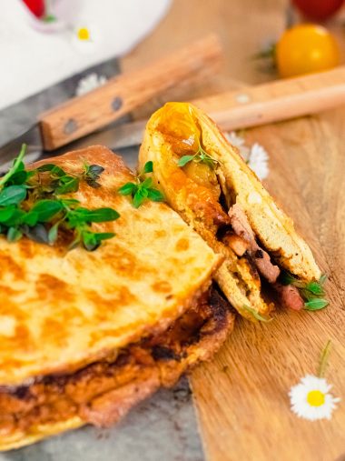 recette healthy - Omelette wrap au fromage et tomate cerise