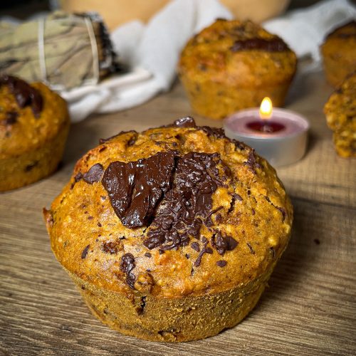 recette healthy - Muffin au potiron, chocolat et noisette pour Halloween