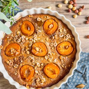 recette healthy-Gâteau aux abricots amande et noisette