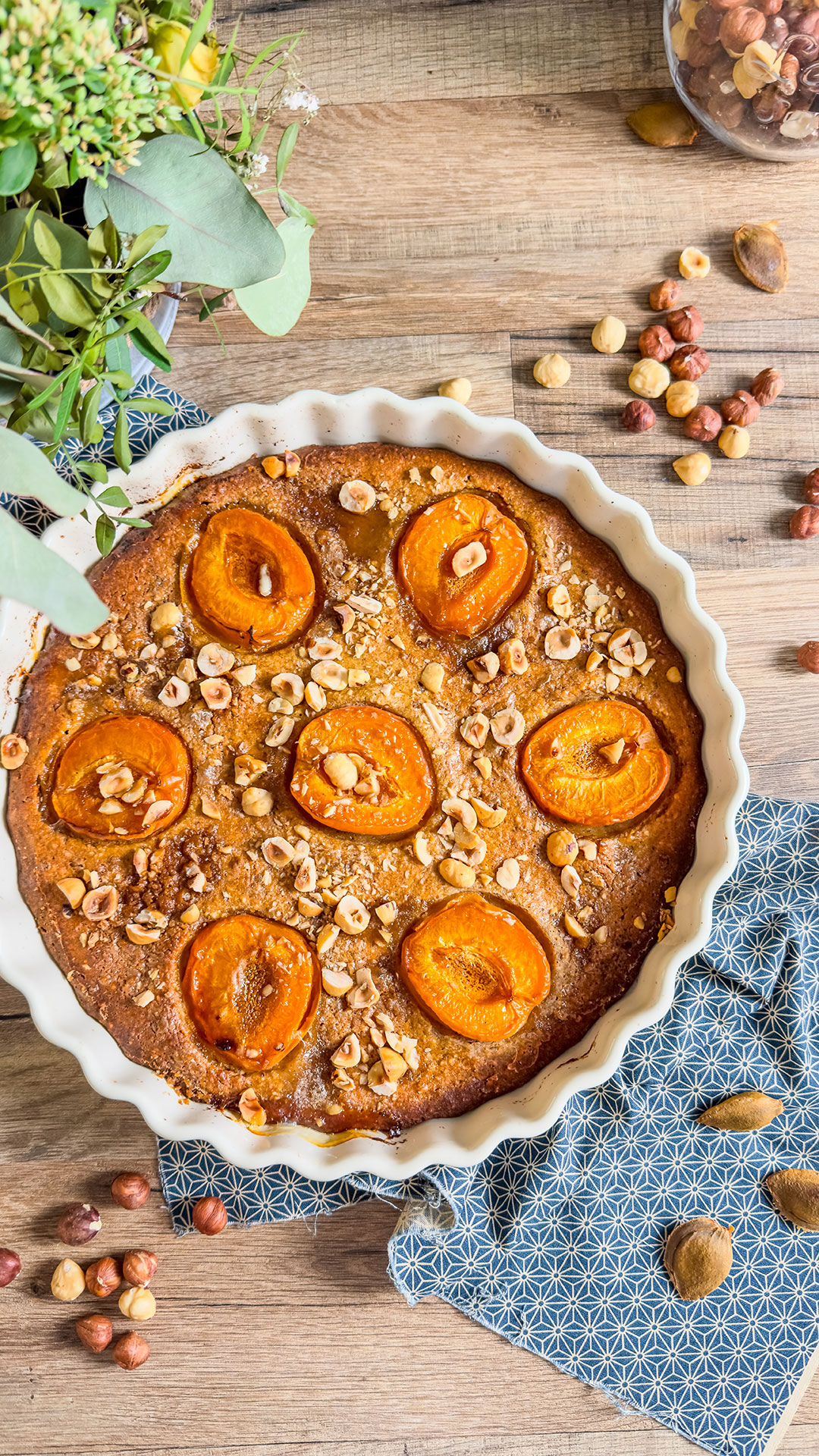 recette healthy-Gâteau aux abricots amande et noisette