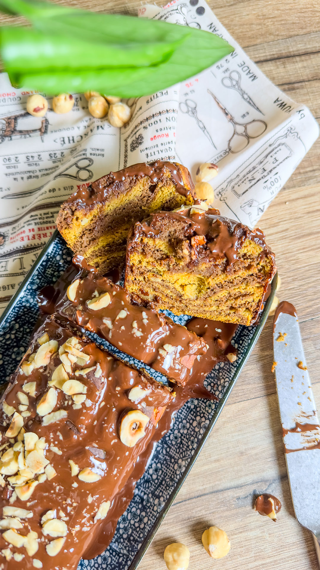 recette healthy-Cake marbré sans farine à la courge