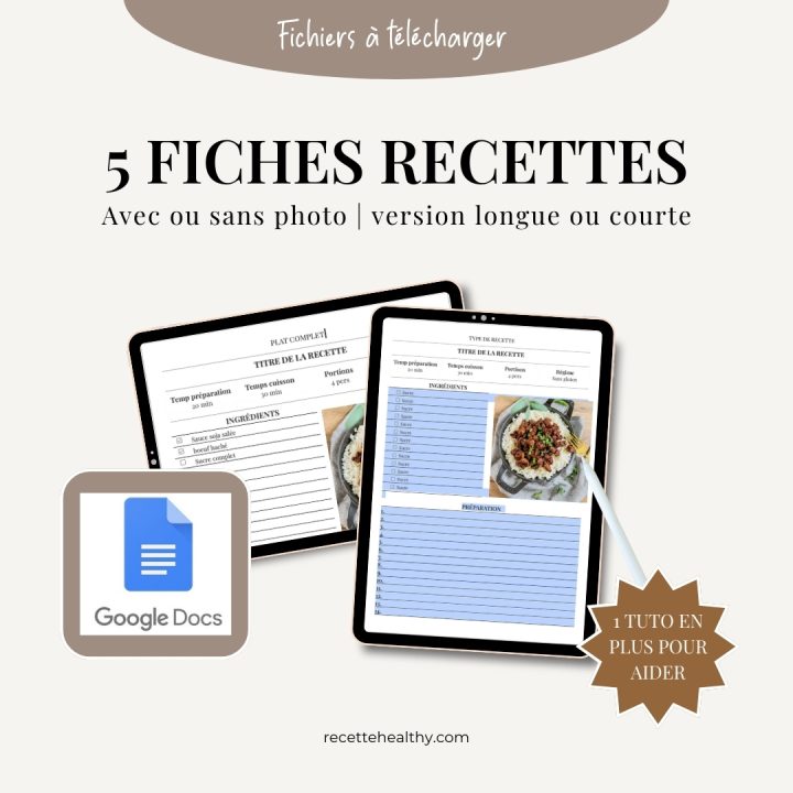 template fiche recette