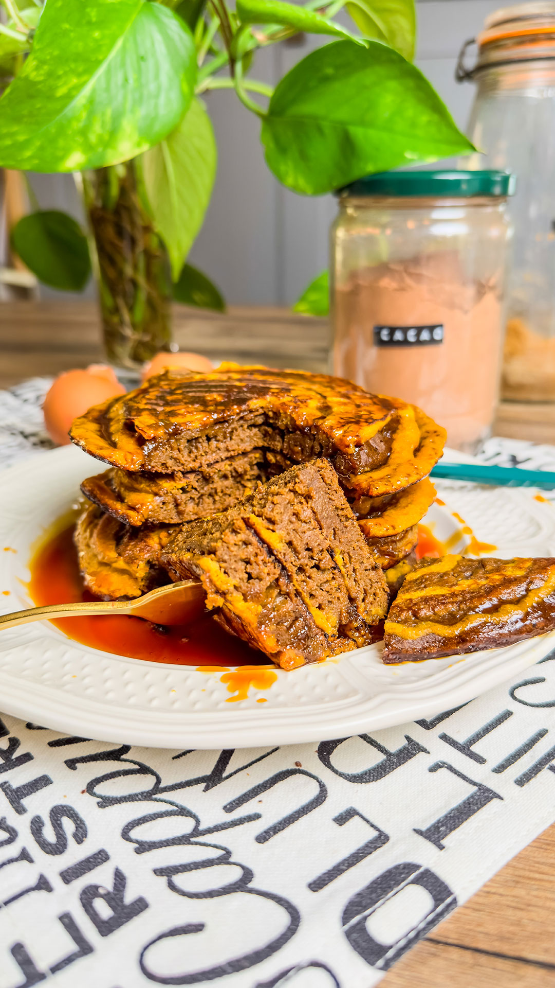 recette healthy-Pancake à la courge et au chocolat 