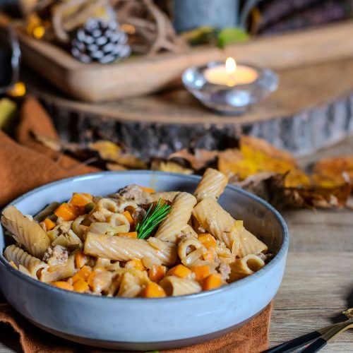 recette healthy - Pâtes au boeuf et carotte à la crème