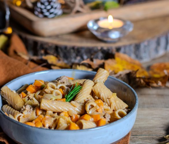 Pâtes au boeuf et carotte à la crème