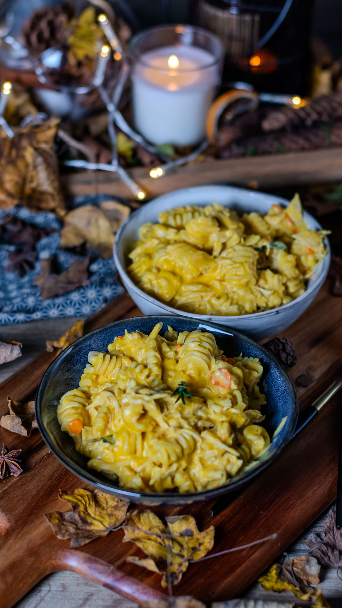 recette healthy - Pâte à la crème de potimarron et au poulet