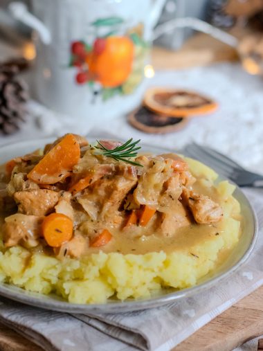 Poulet au cidre et aux pommes