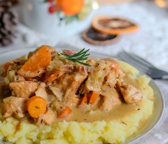 Poulet au cidre et aux pommes