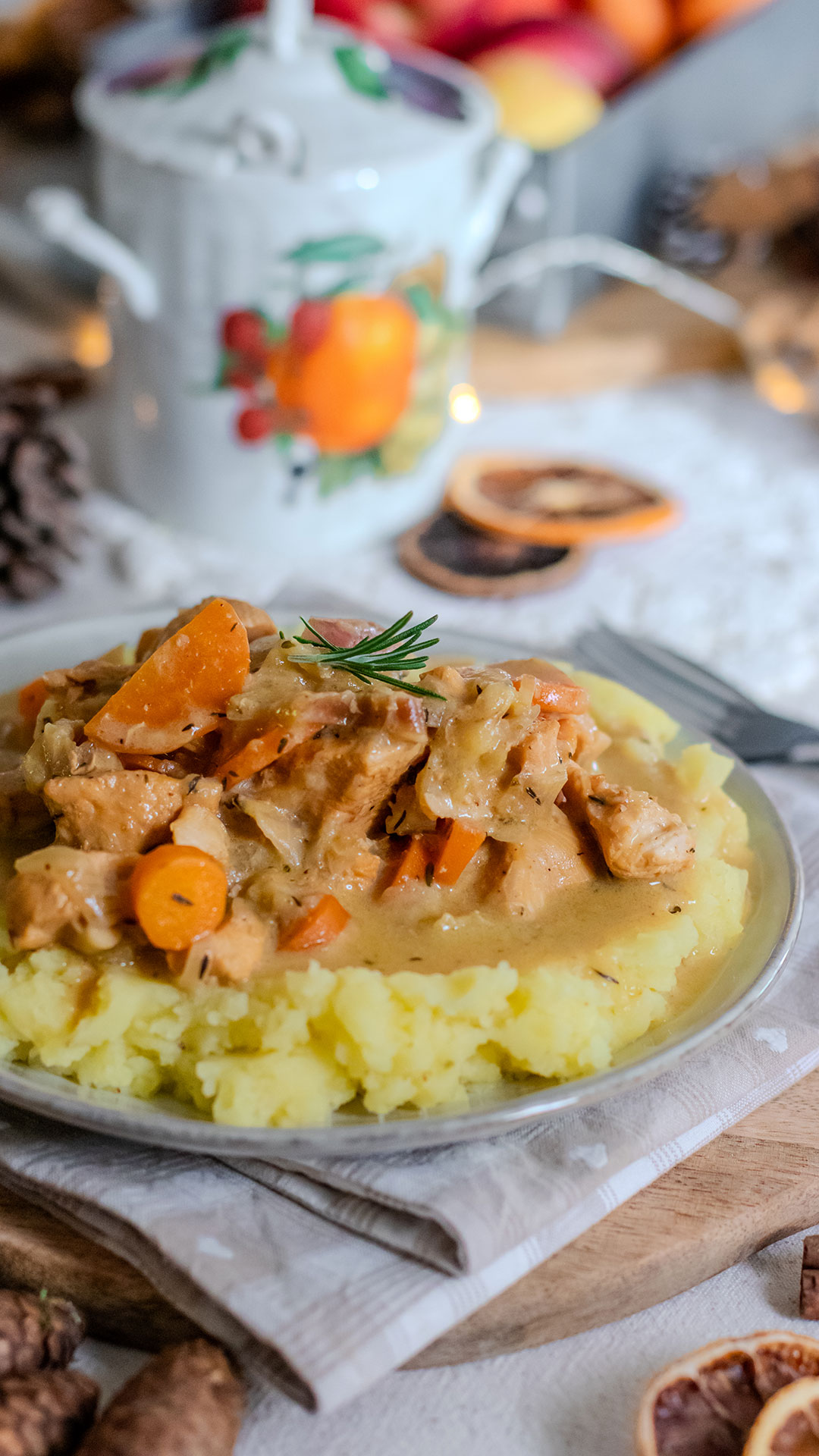 recette healthy - Poulet au cidre et aux pommes